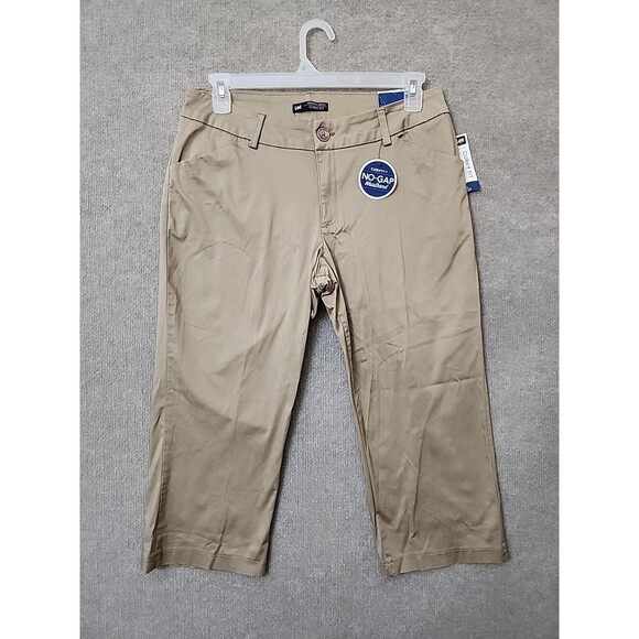 Lee Modern Series Curvy Fit Capri Pants Womens 14 Flax No Gap Waistband NEW - Picture 1 of 9